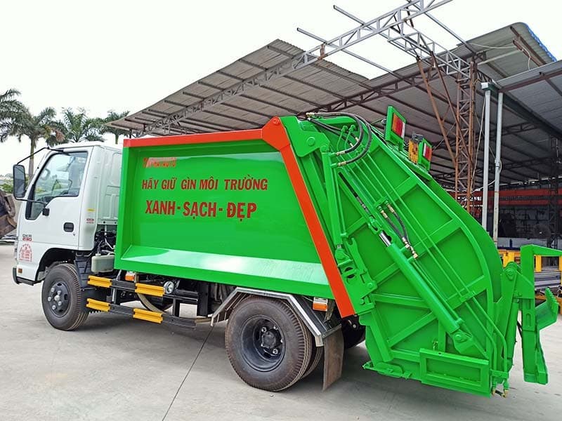 Xe Ép Rác ISUZU 3 Khối QKR77F 4