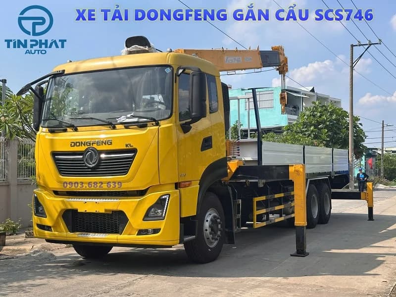 Xe Cẩu DONGFENG 3 Chân 9 Tấn Gắn Cẩu Soosan SCS746L
