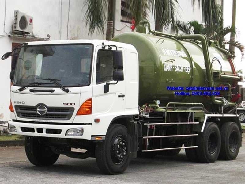 Xe Hút Chất Thải Hino 12 Khối Phun Nước Áp Lực Cao