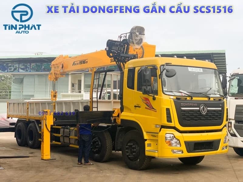 Xe Tải Dongfeng 4 Chân Gắn Cẩu Soosan 15 Tấn