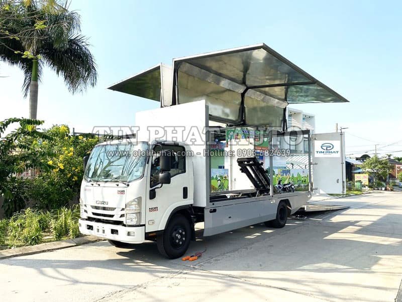 Xe Chở Xe Ô Tô-Isuzu NQR75 Thùng Kín Cánh Dơi Sàn Trượt 5