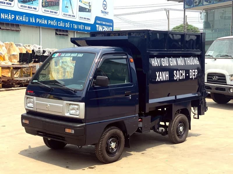 Xe Thu Gom Rác 2 Khối SUZUKI Thu Gom Ngõ Xóm