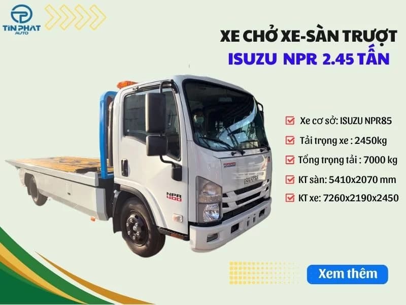 Xe tải Isuzu 3.5 Tấn Sàn Trượt Chở Xe NQR75ME4