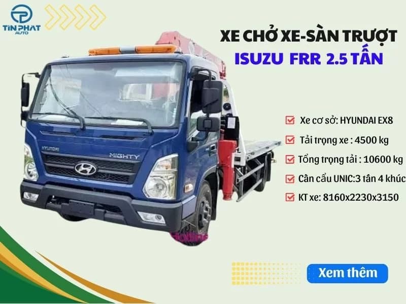 Xe Cứu Hộ Hyundai EX8GTL-Sàn Trượt Gắn Cẩu