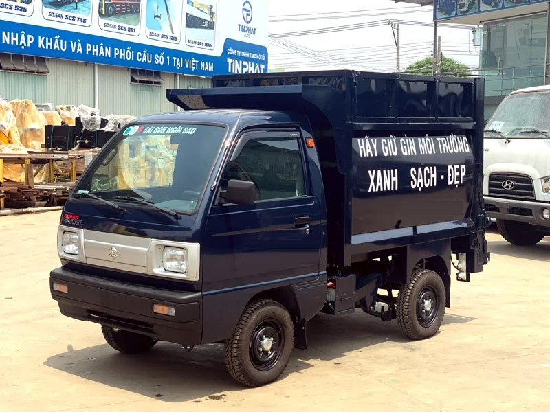 Xe Thu Gom Rác 2 Khối SUZUKI Thu Gom Ngõ Xóm