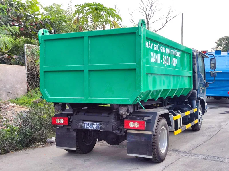 Xe Chở Rác Thùng Rời Hooklift 6 Khối Thaco Ollin S700